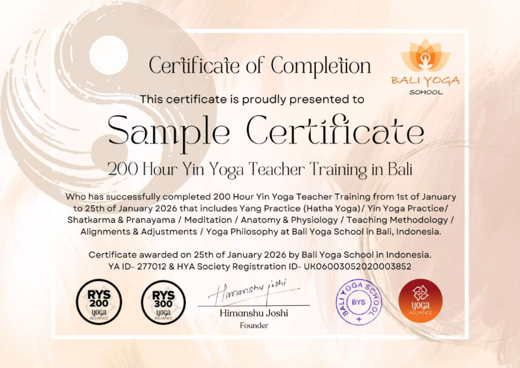 200 Hour Yin Yoga Teacher Training in Bali : Bali Yoga School