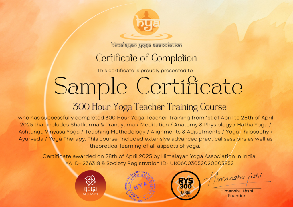 300 hour yoga teacher training in India
