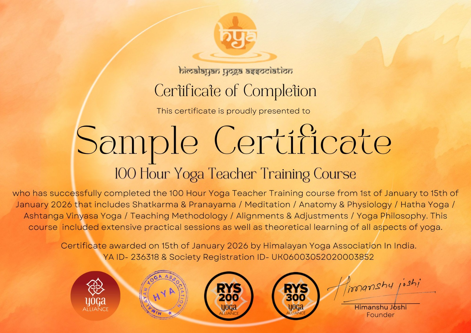 100-hour-yoga-teacher-training-rishikesh-hya-certificate