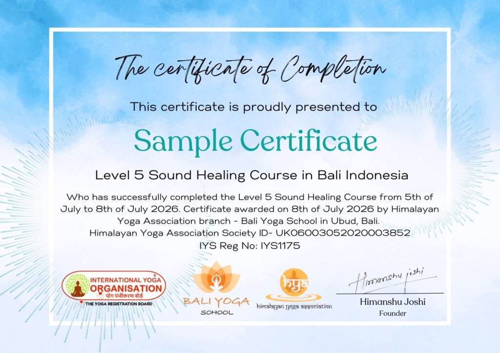 level 5 sound healing course bali